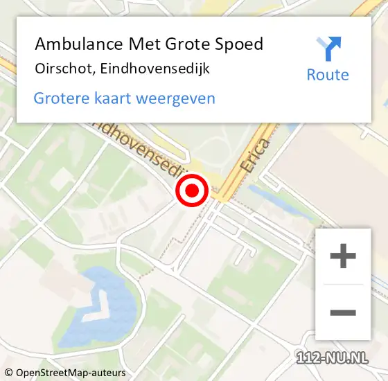 Locatie op kaart van de 112 melding: Ambulance Met Grote Spoed Naar Oirschot, Eindhovensedijk op 24 oktober 2017 09:19