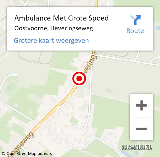 Locatie op kaart van de 112 melding: Ambulance Met Grote Spoed Naar Oostvoorne, Heveringseweg op 24 oktober 2017 09:19