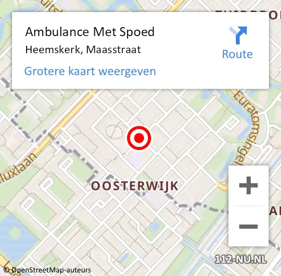 Locatie op kaart van de 112 melding: Ambulance Met Spoed Naar Heemskerk, Maasstraat op 24 oktober 2017 09:23