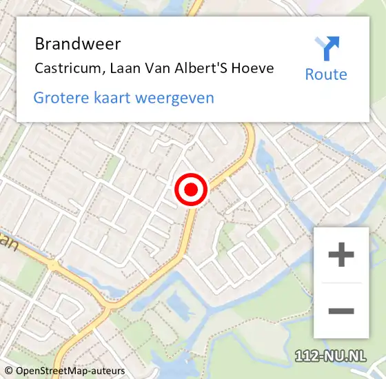 Locatie op kaart van de 112 melding: Brandweer Castricum, Laan Van Albert'S Hoeve op 24 oktober 2017 09:25