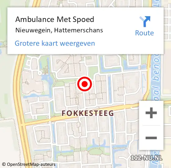 Locatie op kaart van de 112 melding: Ambulance Met Spoed Naar Nieuwegein, Hattemerschans op 24 oktober 2017 10:29