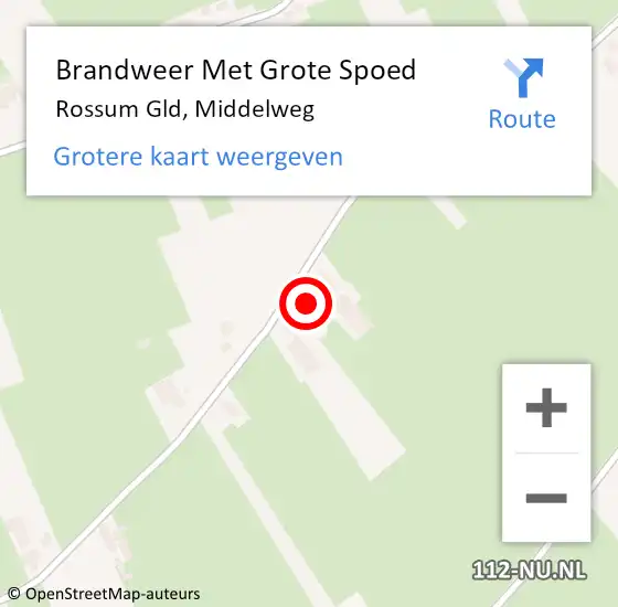 Locatie op kaart van de 112 melding: Brandweer Met Grote Spoed Naar Rossum Gld, Middelweg op 7 september 2013 02:31