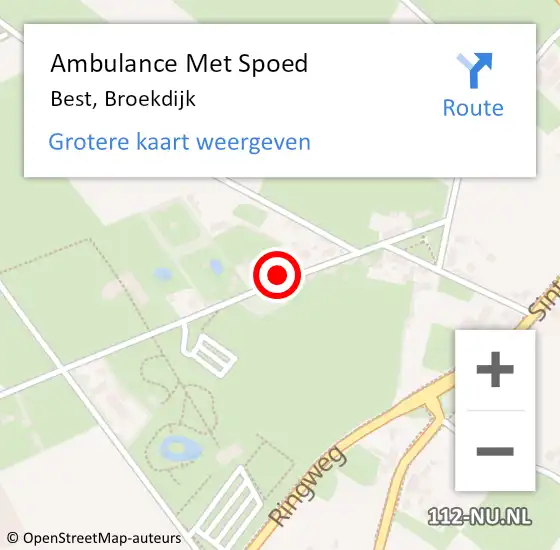 Locatie op kaart van de 112 melding: Ambulance Met Spoed Naar Best, Broekdijk op 24 oktober 2017 11:25