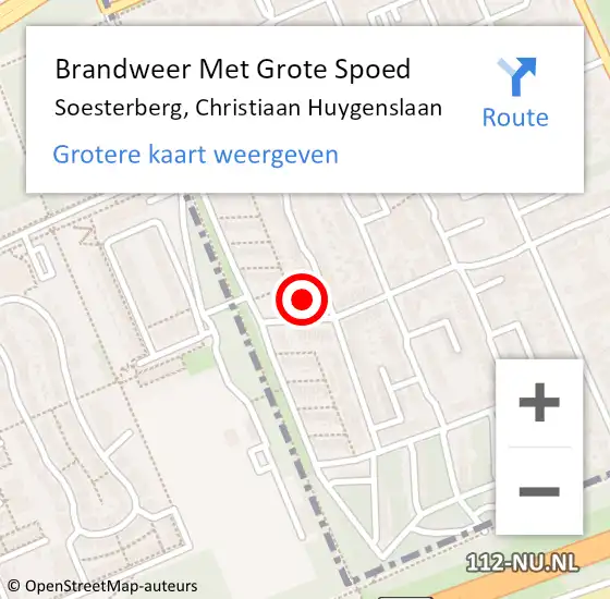 Locatie op kaart van de 112 melding: Brandweer Met Grote Spoed Naar Soesterberg, Christiaan Huygenslaan op 24 oktober 2017 12:03