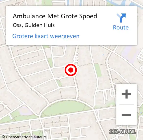 Locatie op kaart van de 112 melding: Ambulance Met Grote Spoed Naar Oss, Gulden Huis op 24 oktober 2017 12:21