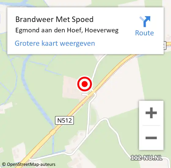 Locatie op kaart van de 112 melding: Brandweer Met Spoed Naar Egmond aan den Hoef, Hoeverweg op 24 oktober 2017 12:39