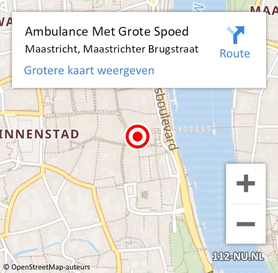 Locatie op kaart van de 112 melding: Ambulance Met Grote Spoed Naar Maastricht, Maastrichter Brugstraat op 5 februari 2014 07:30