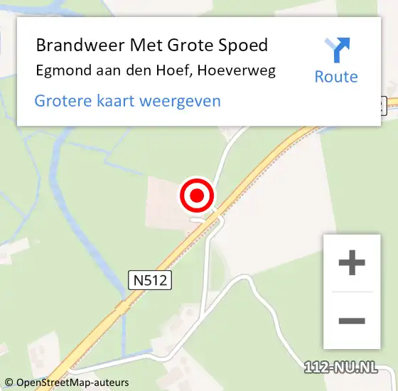 Locatie op kaart van de 112 melding: Brandweer Met Grote Spoed Naar Egmond aan den Hoef, Hoeverweg op 24 oktober 2017 12:43