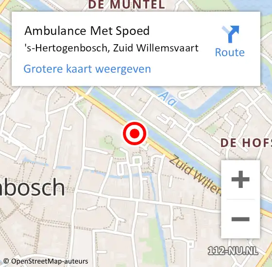 Locatie op kaart van de 112 melding: Ambulance Met Spoed Naar 's-Hertogenbosch, Zuid Willemsvaart op 24 oktober 2017 13:09
