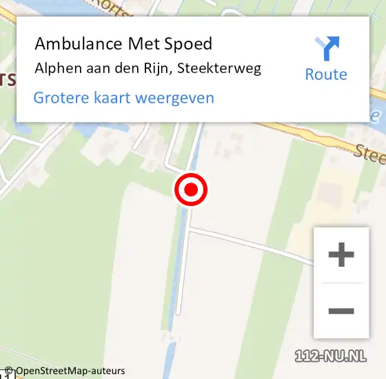 Locatie op kaart van de 112 melding: Ambulance Met Spoed Naar Alphen aan den Rijn, Steekterweg op 24 oktober 2017 13:50