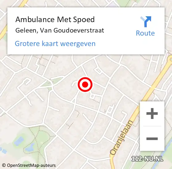 Locatie op kaart van de 112 melding: Ambulance Met Spoed Naar Geleen, Van Goudoeverstraat op 5 februari 2014 07:44