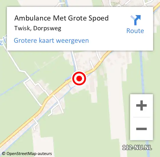 Locatie op kaart van de 112 melding: Ambulance Met Grote Spoed Naar Twisk, Dorpsweg op 24 oktober 2017 15:02