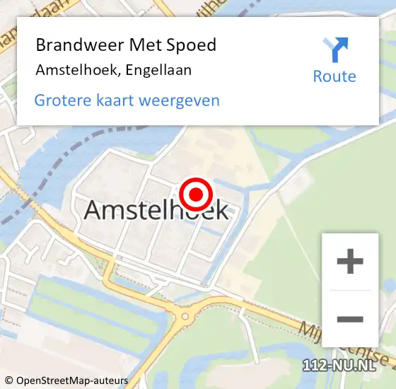 Locatie op kaart van de 112 melding: Brandweer Met Spoed Naar Amstelhoek, Engellaan op 24 oktober 2017 15:23