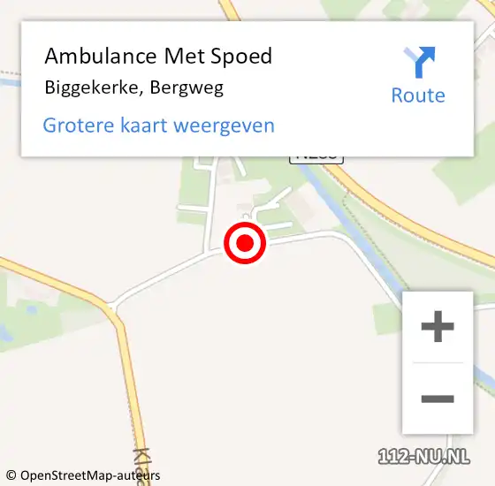 Locatie op kaart van de 112 melding: Ambulance Met Spoed Naar Biggekerke, Bergweg op 24 oktober 2017 17:40