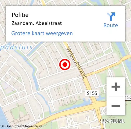 Locatie op kaart van de 112 melding: Politie Zaandam, Abeelstraat op 24 oktober 2017 18:14