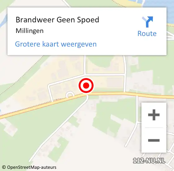 Locatie op kaart van de 112 melding: Brandweer Geen Spoed Naar Millingen op 24 oktober 2017 20:03