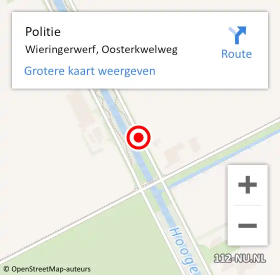 Locatie op kaart van de 112 melding: Politie Wieringerwerf, Oosterkwelweg op 24 oktober 2017 20:15