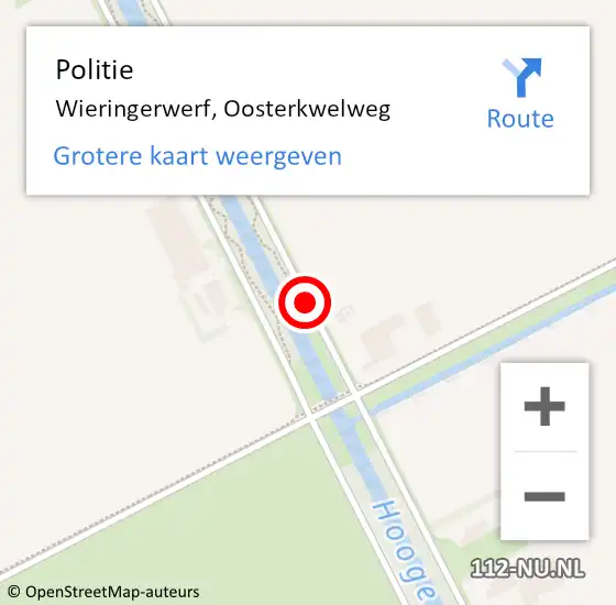 Locatie op kaart van de 112 melding: Politie Wieringerwerf, Oosterkwelweg op 24 oktober 2017 20:20