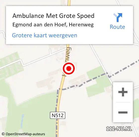 Locatie op kaart van de 112 melding: Ambulance Met Grote Spoed Naar Egmond-Binnen, Herenweg op 25 oktober 2017 01:43