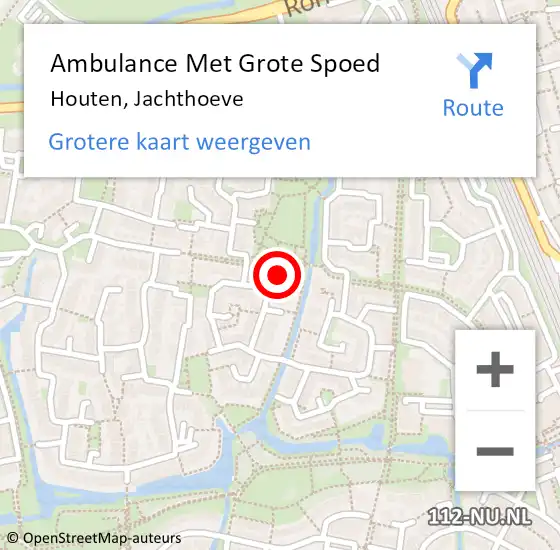 Locatie op kaart van de 112 melding: Ambulance Met Grote Spoed Naar Houten, Jachthoeve op 25 oktober 2017 02:23