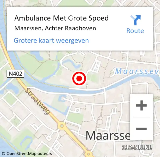 Locatie op kaart van de 112 melding: Ambulance Met Grote Spoed Naar Maarssen, Achter Raadhoven op 25 oktober 2017 03:15