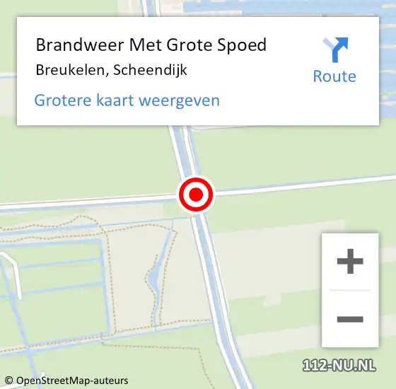 Locatie op kaart van de 112 melding: Brandweer Met Grote Spoed Naar Breukelen, Scheendijk op 25 oktober 2017 04:03