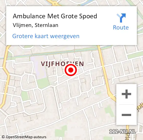 Locatie op kaart van de 112 melding: Ambulance Met Grote Spoed Naar Vlijmen, Sternlaan op 25 oktober 2017 06:10