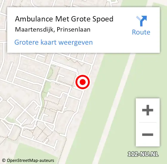 Locatie op kaart van de 112 melding: Ambulance Met Grote Spoed Naar Maartensdijk, Prinsenlaan op 25 oktober 2017 07:23