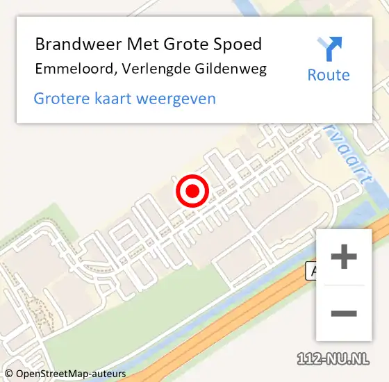 Locatie op kaart van de 112 melding: Brandweer Met Grote Spoed Naar Emmeloord, Verlengde Gildenweg op 25 oktober 2017 07:48