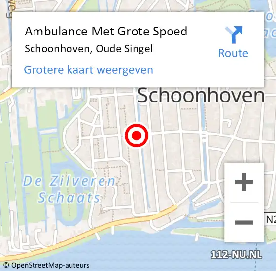Locatie op kaart van de 112 melding: Ambulance Met Grote Spoed Naar Schoonhoven, Oude Singel op 25 oktober 2017 08:36