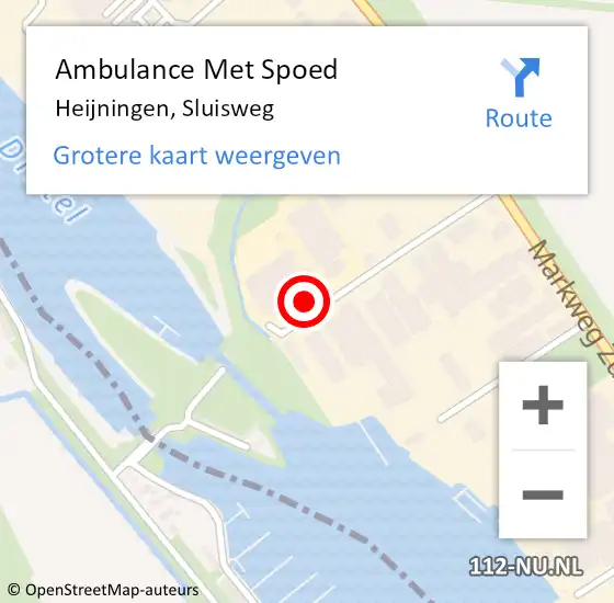 Locatie op kaart van de 112 melding: Ambulance Met Spoed Naar Heijningen, Sluisweg op 25 oktober 2017 08:49