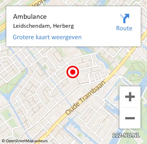 Locatie op kaart van de 112 melding: Ambulance Leidschendam, Herberg op 25 oktober 2017 09:11