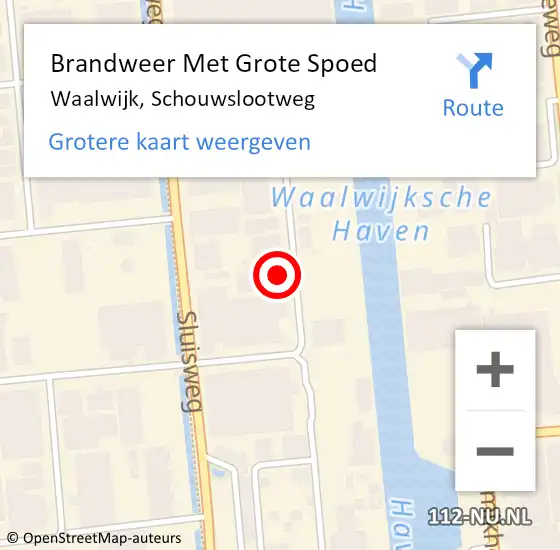 Locatie op kaart van de 112 melding: Brandweer Met Grote Spoed Naar Waalwijk, Schouwslootweg op 25 oktober 2017 09:19