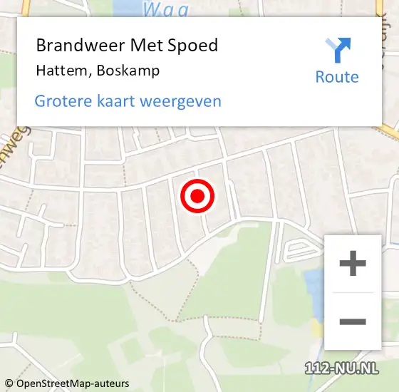 Locatie op kaart van de 112 melding: Brandweer Met Spoed Naar Hattem, Boskamp op 25 oktober 2017 09:40