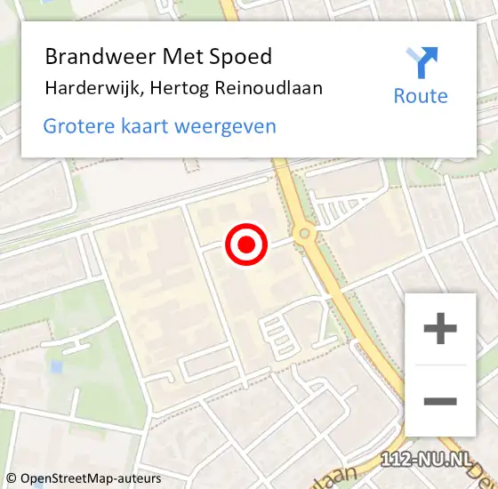 Locatie op kaart van de 112 melding: Brandweer Met Spoed Naar Harderwijk, Hertog Reinoudlaan op 25 oktober 2017 10:22