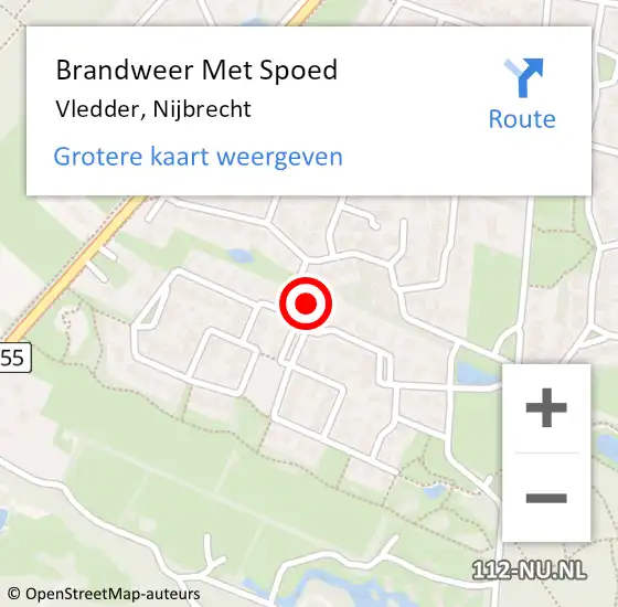 Locatie op kaart van de 112 melding: Brandweer Met Spoed Naar Vledder, Nijbrecht op 25 oktober 2017 11:58