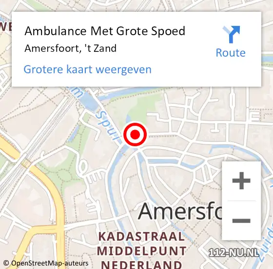 Locatie op kaart van de 112 melding: Ambulance Met Grote Spoed Naar Amersfoort, 't Zand op 25 oktober 2017 12:58