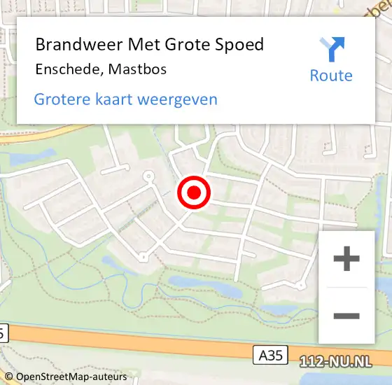 Locatie op kaart van de 112 melding: Brandweer Met Grote Spoed Naar Enschede, Mastbos op 25 oktober 2017 16:59