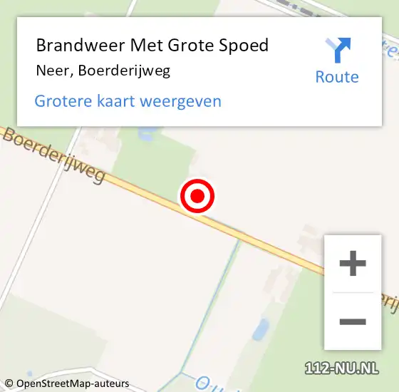 Locatie op kaart van de 112 melding: Brandweer Met Grote Spoed Naar Neer, Boerderijweg op 25 oktober 2017 17:33