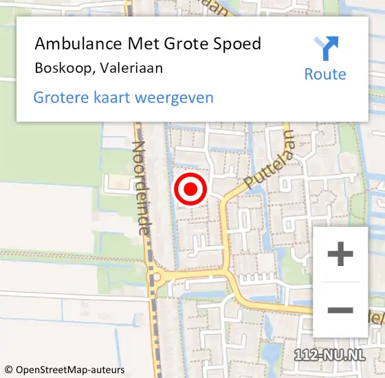 Locatie op kaart van de 112 melding: Ambulance Met Grote Spoed Naar Boskoop, Valeriaan op 25 oktober 2017 18:07