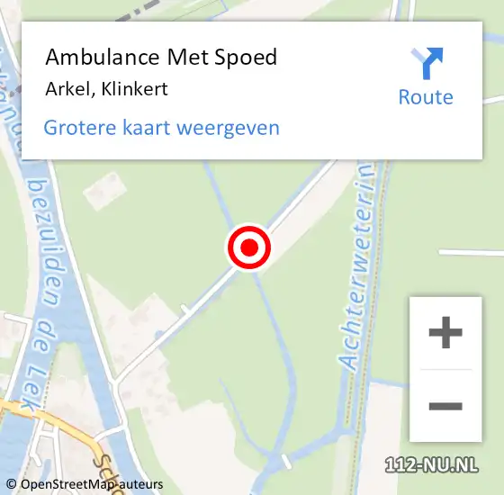 Locatie op kaart van de 112 melding: Ambulance Met Spoed Naar Arkel, Klinkert op 25 oktober 2017 19:24