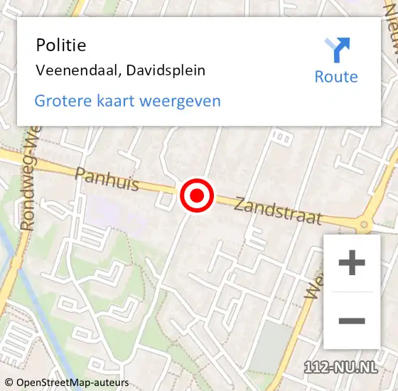 Locatie op kaart van de 112 melding: Politie Veenendaal, Davidsplein op 21 september 2013 13:53