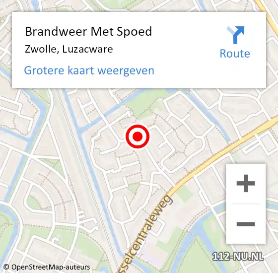 Locatie op kaart van de 112 melding: Brandweer Met Spoed Naar Zwolle, Luzacware op 26 oktober 2017 02:42