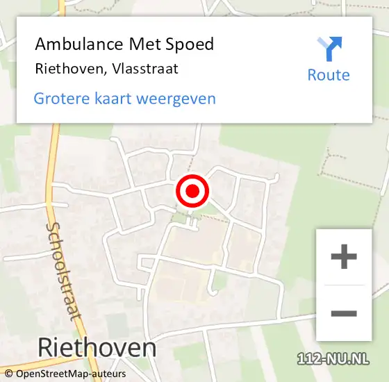 Locatie op kaart van de 112 melding: Ambulance Met Spoed Naar Riethoven, Vlasstraat op 26 oktober 2017 06:17