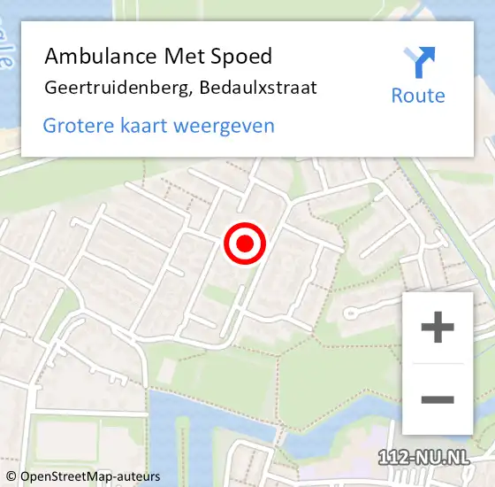 Locatie op kaart van de 112 melding: Ambulance Met Spoed Naar Geertruidenberg, Bedaulxstraat op 26 oktober 2017 06:25