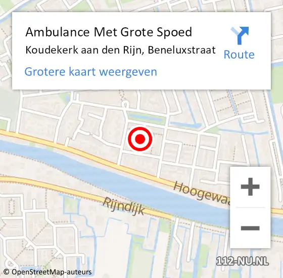 Locatie op kaart van de 112 melding: Ambulance Met Grote Spoed Naar Koudekerk aan den Rijn, Beneluxstraat op 26 oktober 2017 07:29