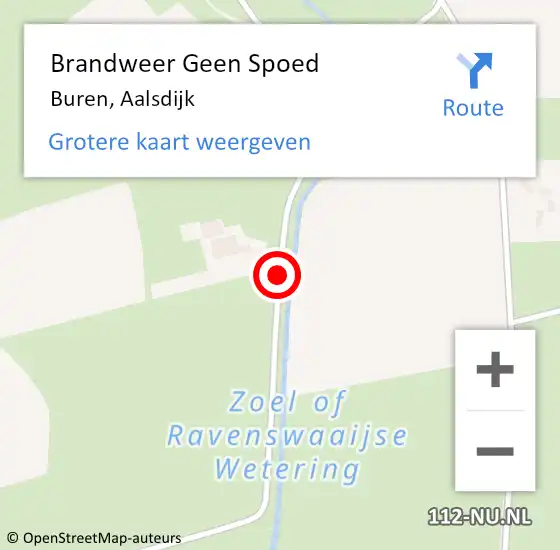 Locatie op kaart van de 112 melding: Brandweer Geen Spoed Naar Buren, Aalsdijk op 26 oktober 2017 08:44