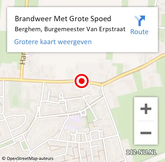 Locatie op kaart van de 112 melding: Brandweer Met Grote Spoed Naar Berghem, Burgemeester Van Erpstraat op 26 oktober 2017 08:49