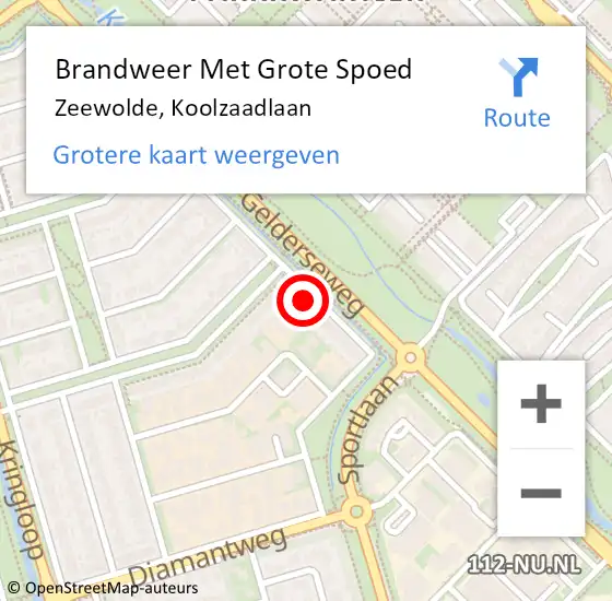 Locatie op kaart van de 112 melding: Brandweer Met Grote Spoed Naar Zeewolde, Koolzaadlaan op 26 oktober 2017 09:04