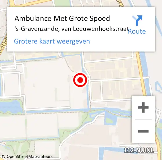 Locatie op kaart van de 112 melding: Ambulance Met Grote Spoed Naar 's-Gravenzande, van Leeuwenhoekstraat op 26 oktober 2017 10:58